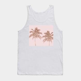 Glittering rose palm trees Tank Top